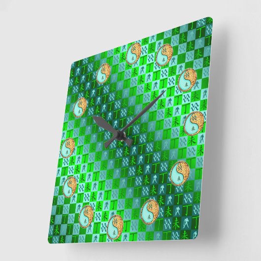 Aquarius & Fire Goat Vierkante Klok (Hoek)