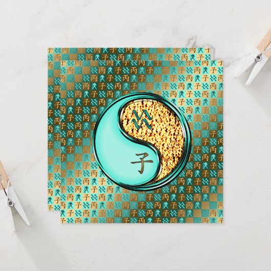 Aquarius & Fire Rat Kaart (Voorkant / Achterkant in situ)