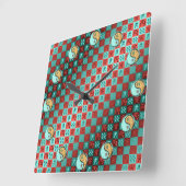 Aquarius & Fire Tiger Vierkante Klok (Hoek)