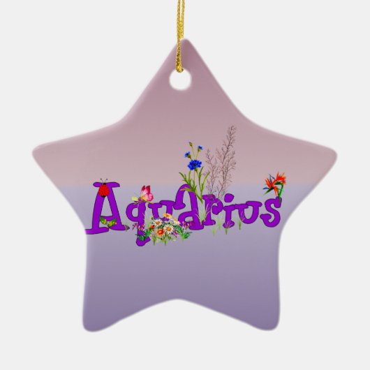 Aquarius Flowers Keramisch Ornament (Voorkant)