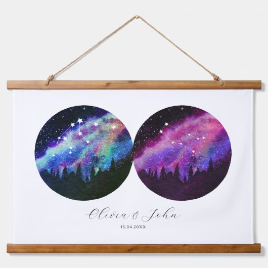 Aquarius Gemini - Persoonlijke paren Horoscope Hangend Wandkleed (Voorkant)