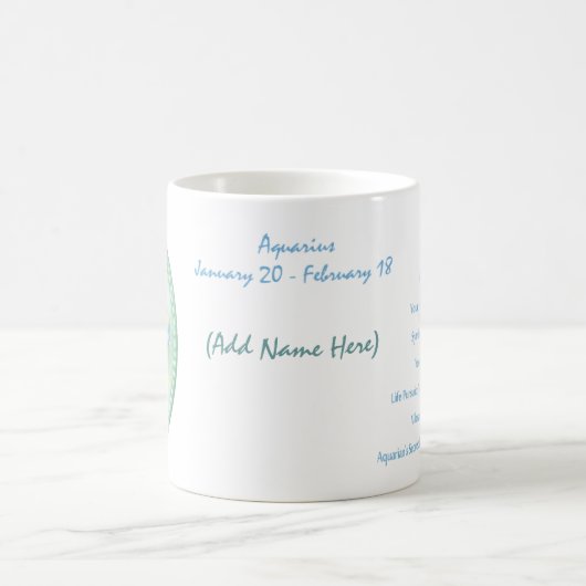 Aquarius - Gepersonaliseerde Mok van de diersoort (Center)