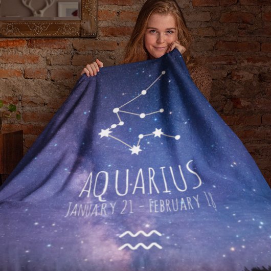 Aquarius | Gepersonaliseerde zodiac-constellatie Fleece Deken