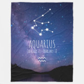 Aquarius | Gepersonaliseerde zodiac-constellatie Fleece Deken (Voorkant)