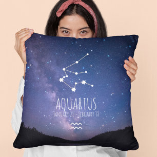 Aquarius Gepersonaliseerde zodiac-constellatie Kussen