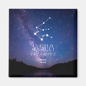 Aquarius | Gepersonaliseerde zodiac-constellatie Magneet (Voorkant)