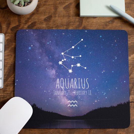 Aquarius | Gepersonaliseerde zodiac-constellatie Muismat