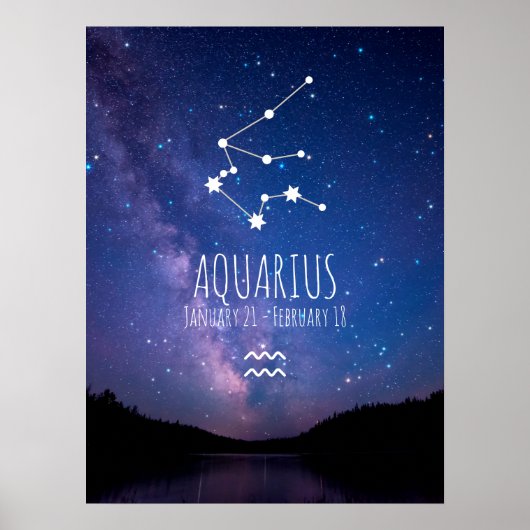 Aquarius | Gepersonaliseerde zodiac-constellatie Poster (Voorkant)