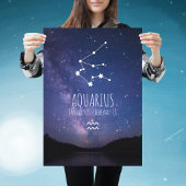 Aquarius | Gepersonaliseerde zodiac-constellatie Poster