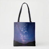 Aquarius | Gepersonaliseerde zodiac-constellatie Tote Bag (Voorkant)