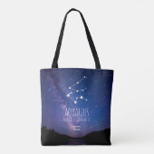 Aquarius | Gepersonaliseerde zodiac-constellatie Tote Bag (Achterkant)