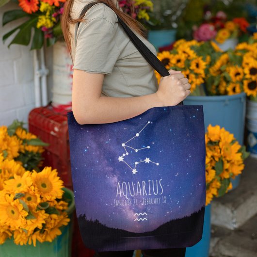 Aquarius | Gepersonaliseerde zodiac-constellatie Tote Bag