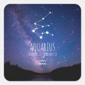 Aquarius | Gepersonaliseerde zodiac-constellatie Vierkante Sticker (Voorkant)