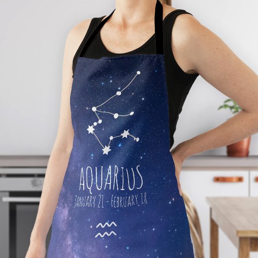 Aquarius | Gepersonaliseerde zodische sterrenapron Schort