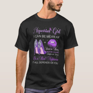 Aquarius Girl Birthday Paars High Heels Driving T-shirt