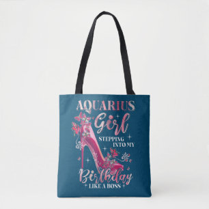 Aquarius Girl steekt mijn verjaardag in als boss Tote Bag
