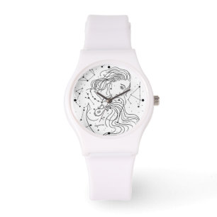 Aquarius Girl Zodiac Sign Horloge