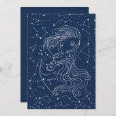 Aquarius Girl Zodiac Sign Kaart (Voorkant / Achterkant)