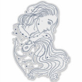 Aquarius Girl Zodiac Sign Sticker (Voorkant)
