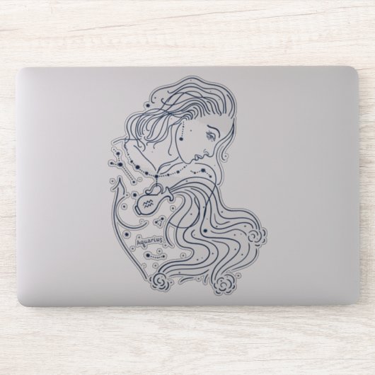 Aquarius Girl Zodiac Sign Sticker (Computer)