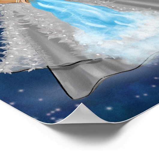 Aquarius Goddess met Ruling Planet Saturn Uranus Poster (Hoek)