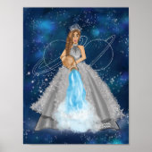 Aquarius Goddess met Ruling Planet Saturn Uranus Poster (Voorkant)