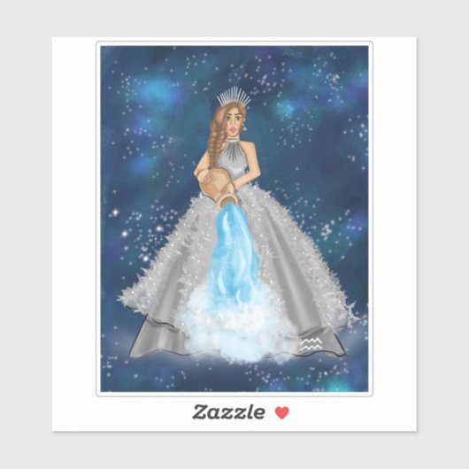 Aquarius Goddess met waterdrager Sticker (Vel)