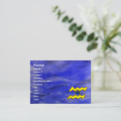 AQUARIUS GOLD JEWEL, blauw saffier, geel Visitekaartje (Staand voorkant)