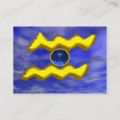 AQUARIUS GOLD JEWEL, blauw saffier, geel Visitekaartje (Achterkant)