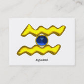 AQUARIUS GOLD JEWEL, blauw saffier, geel, wit Visitekaartje (Achterkant)
