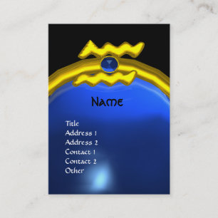 AQUARIUS GOLD JEWEL SAPPHIRE MONOGRAM blauw zwart Visitekaartje