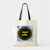 AQUARIUS/GOLD ZODIAC BIRTHDAY JEWEL Astrologie Tote Bag (Voorkant)