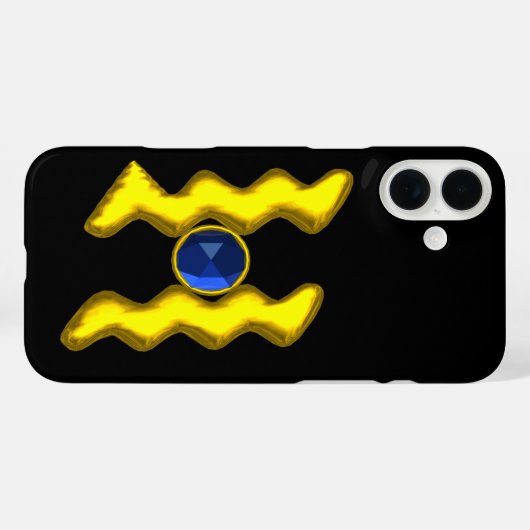 AQUARIUS/GOLD ZODIAC BIRTHDAY JEWEL Case-Mate iPhone CASE (Achterkant (horizontaal))