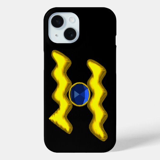 AQUARIUS/GOLD ZODIAC BIRTHDAY JEWEL Case-Mate iPhone CASE (Achterkant)