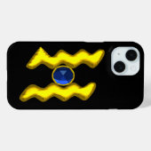 AQUARIUS/GOLD ZODIAC BIRTHDAY JEWEL Case-Mate iPhone CASE (Achterkant (horizontaal))
