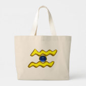 AQUARIUS/GOLD ZODIAC BIRTHDAY JEWEL GROTE TOTE BAG (Achterkant)