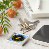 AQUARIUS/GOLD ZODIAC BIRTHDAY JEWEL SLEUTELHANGER (Zijkant)