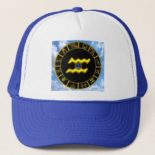 AQUARIUS/GOLD ZODIAC BIRTHDAY JEWEL TRUCKER PET