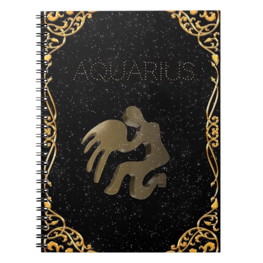 Aquarius golden sign notitieboek (Voorkant)