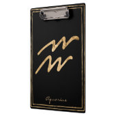 Aquarius hammered goud gestileerde astrologiesymbo klembord (Links)