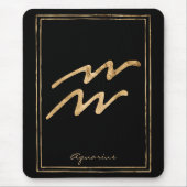 Aquarius hammered goud gestileerde astrologiesymbo muismat (Voorkant)