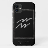 Aquarius hammered zilver gestileerde astrologie zo Case-Mate iPhone case (Achterkant)