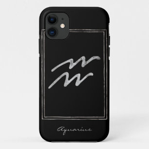 Aquarius hammered zilver gestileerde astrologie zo Case-Mate iPhone case