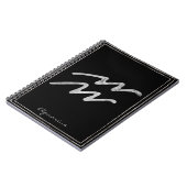 Aquarius hammered zilver gestileerde astrologiesym notitieboek (Linkerzijde)