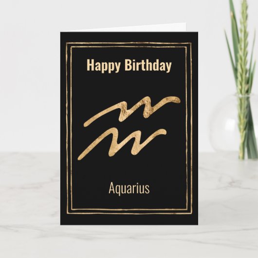 Aquarius Happy Birthday - adiabeticagroet Kaart (Voorkant)