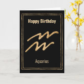 Aquarius Happy Birthday - adiabeticagroet Kaart (Gele Bloem)