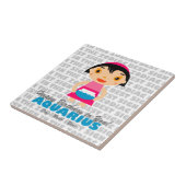 Aquarius Happy Birthday Tegeltje (Zijkant)