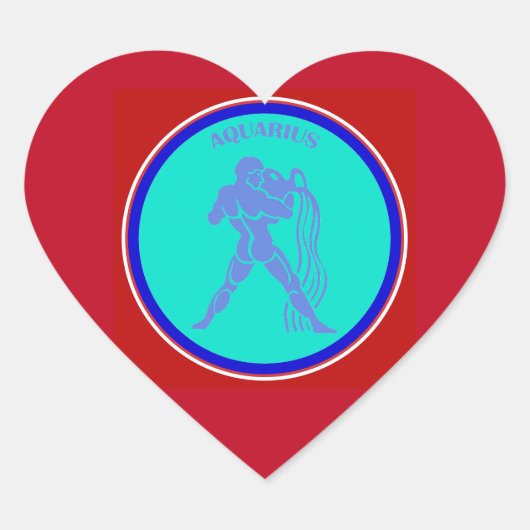 Aquarius Heart Sticker (Voorkant)