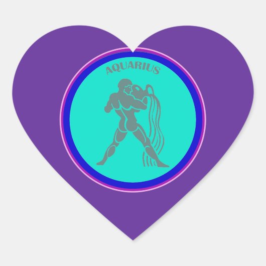 Aquarius Heart Sticker (Voorkant)