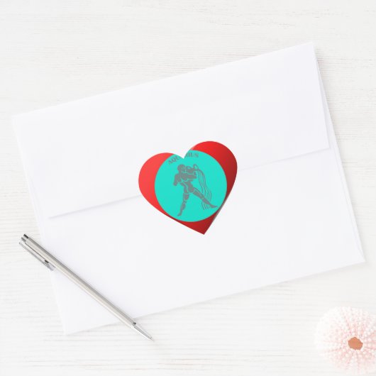 Aquarius Heart Sticker (Envelop)